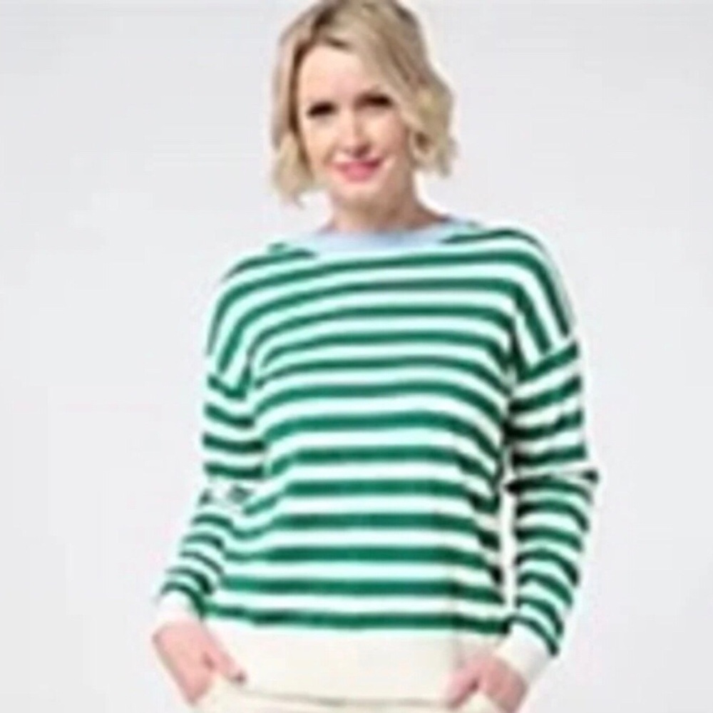 Women’s Long Sleeve Sweater Crewneck 3X Carla Rockmore NWOT French Girl Casual